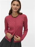 VMFANTASTIC LS O-NECK CABLE CARDIGAN holly berry