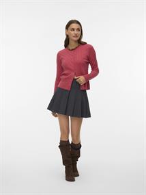 VMFANTASTIC LS O-NECK CABLE CARDIGAN holly berry
