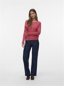 VMFANTASTIC LS V-BACK CABLE PULLOVER holly berry