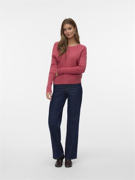 VMFANTASTIC LS V-BACK CABLE PULLOVER holly berry