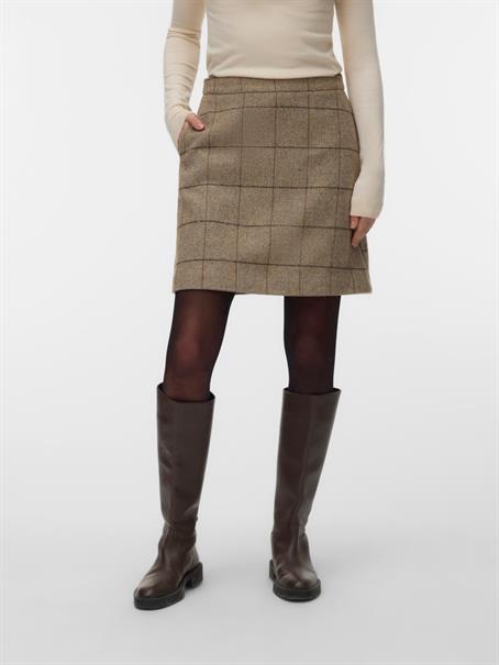 VMGEMMA HW ABOVE KNEE WOOL BLEND SKIRT light grey melange