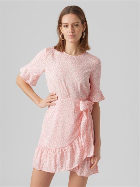 VMHENNA 2/4 O-NECK SHORT DRESS NOOS geranium pink