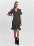 VMHENNA 2/4 WRAP FRILL DRESS NOOS black