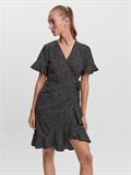 VMHENNA 2/4 WRAP FRILL DRESS NOOS black