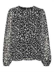 VMHOLLY LS O-NECK TOP WVN GA black