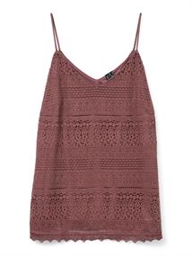 VMHONEY LACE SINGLET WVN GA rose brown