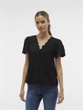 VMIDUN S/S V-NECK SHIRT WVN BTQ black