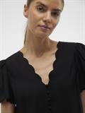 VMIDUN S/S V-NECK SHIRT WVN BTQ black
