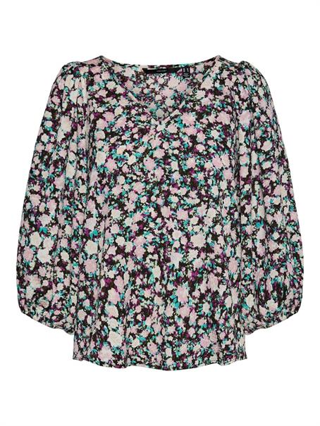 VMINGA 2/4 V-NECK TOP WVN black