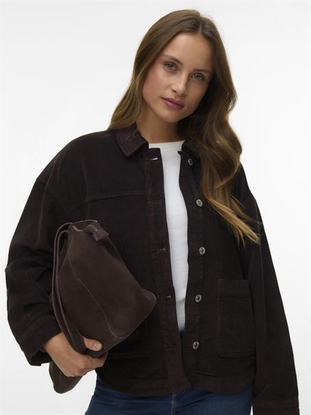 VMJAMIE LS CORDUROY SHACKET MIX NOOS chocolate torte