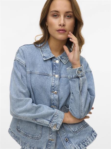 VMJAMIE LS DENIM SHACKET MIX GA NOOS light blue denim