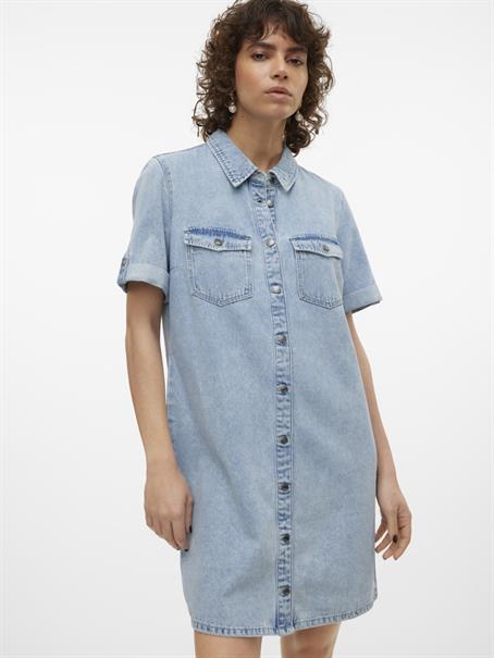 VMJENNIE SS SHORT DENIM DRESS GA NOOS light blue denim