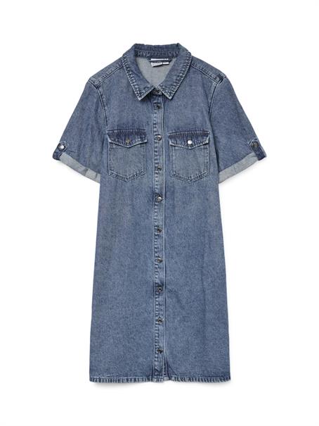 VMJENNIE SS SHORT DENIM DRESS GA NOOS medium blue denim