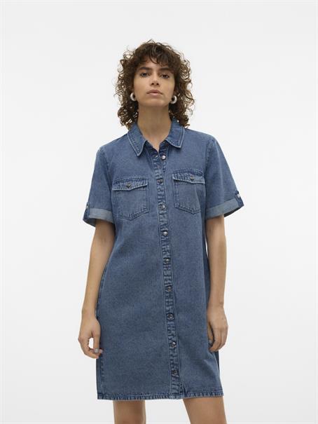 VMJENNIE SS SHORT DENIM DRESS GA NOOS medium blue denim