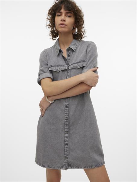 VMJENNIE SS SHORT DENIM DRESS GA NOOS medium grey denim