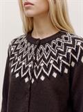VMKARLA LS O-NECK BUTTON CARDIGAN BOO chocolate torte