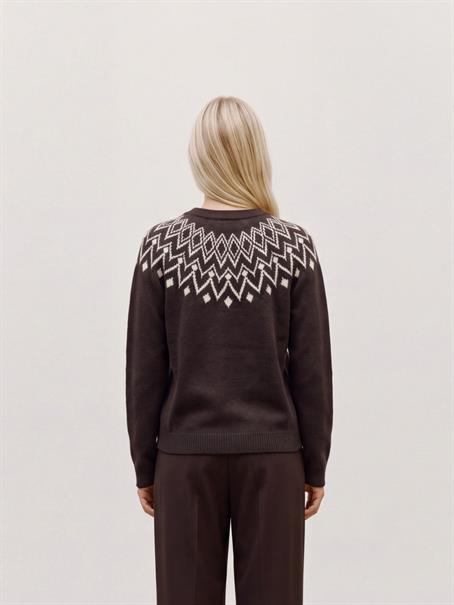 VMKARLA LS O-NECK BUTTON CARDIGAN BOO chocolate torte