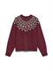 VMKARLA LS O-NECK BUTTON CARDIGAN BOO windsor wine-melange w. black