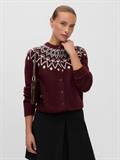 VMKARLA LS O-NECK BUTTON CARDIGAN BOO windsor wine