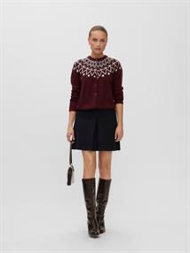 VMKARLA LS O-NECK BUTTON CARDIGAN BOO windsor wine