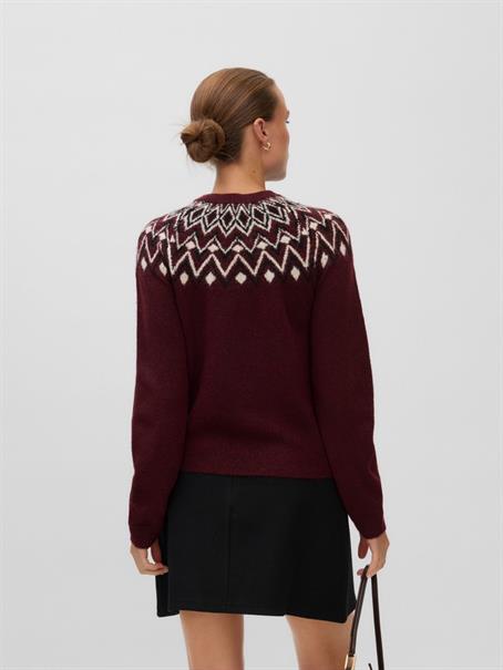 VMKARLA LS O-NECK BUTTON CARDIGAN BOO windsor wine