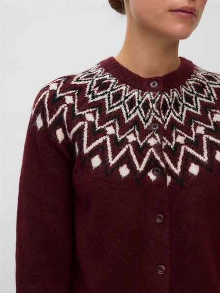 VMKARLA LS O-NECK BUTTON CARDIGAN BOO windsor wine
