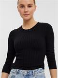 VMKIKI LS O-NECK RIB BLOUSE GA NOOS black1