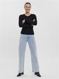 VMKIKI LS O-NECK RIB BLOUSE GA NOOS black1