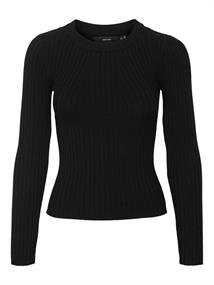 VMKIKI LS O-NECK RIB BLOUSE GA NOOS black1