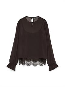 VMLALIE LS LACE TOP WVN chocolate torte