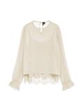 VMLALIE LS LACE TOP WVN NOOS birch