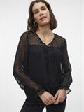 VMLEAH LS LACE TOP WVN GA NOOS black