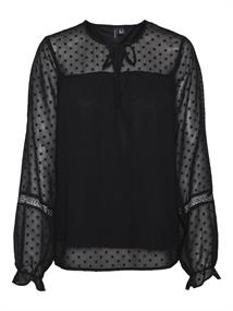 VMLEAH LS LACE TOP WVN GA NOOS black