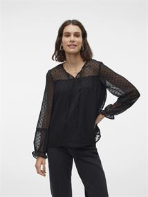 VMLEAH LS LACE TOP WVN GA NOOS black