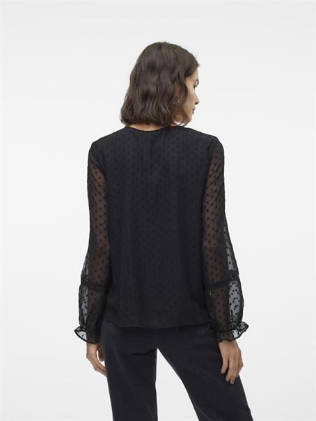 VMLEAH LS LACE TOP WVN GA NOOS black