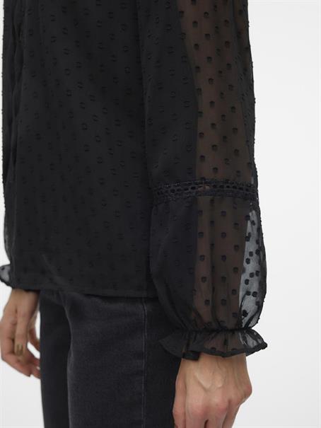 VMLEAH LS LACE TOP WVN GA NOOS black