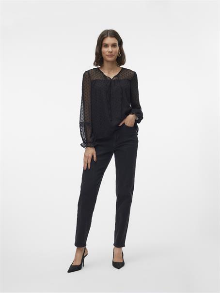 VMLEAH LS LACE TOP WVN GA NOOS black