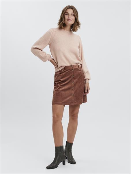 VMLEFILE LS O-NECK PUFF BLOUSE COLOR sepia rose