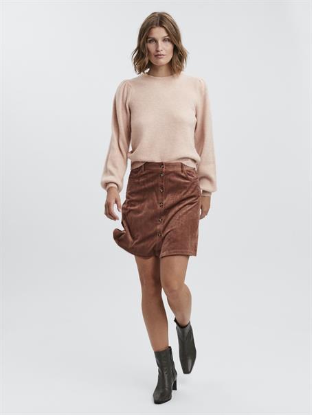 VMLEFILE LS O-NECK PUFF BLOUSE COLOR sepia rose