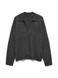 VMLEFILE LS POLONECK PULLOVER medium grey melange