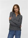 VMLEFILE LS POLONECK PULLOVER medium grey melange