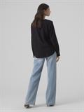 VMLENA LS PLEAT TOP WVN NOOS black
