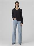 VMLENA LS PLEAT TOP WVN NOOS black