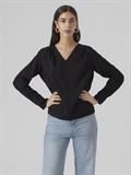 VMLENA LS PLEAT TOP WVN NOOS black