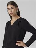 VMLENA LS PLEAT TOP WVN NOOS black