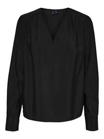 VMLENA LS PLEAT TOP WVN NOOS black