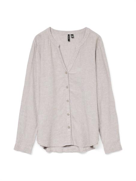 VMLINN LS V-NECK SHIRT WVN NOOS moon rock