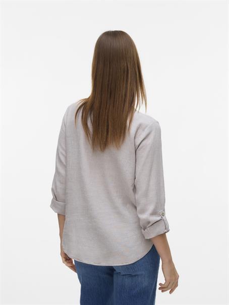 VMLINN LS V-NECK SHIRT WVN NOOS moon rock