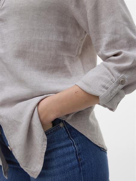 VMLINN LS V-NECK SHIRT WVN NOOS moon rock