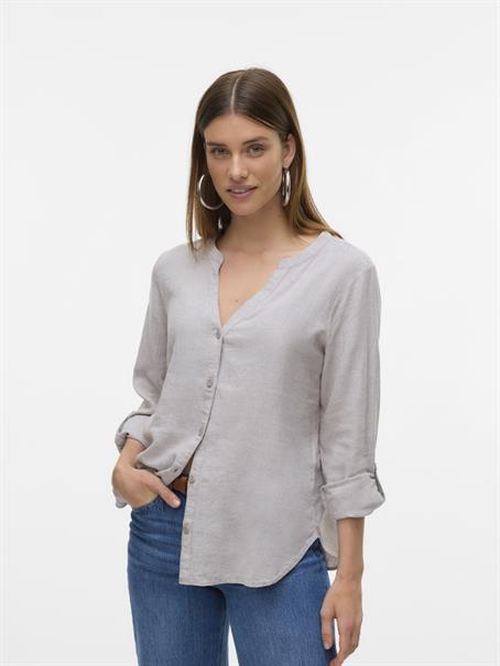 VMLINN LS V-NECK SHIRT WVN NOOS moon rock